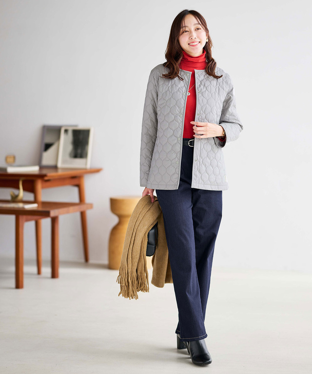 セミワイド ストレッチデニム パンツ