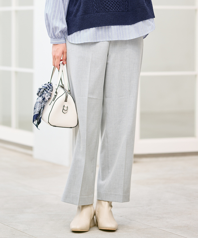 センタープレス セミワイドパンツ 