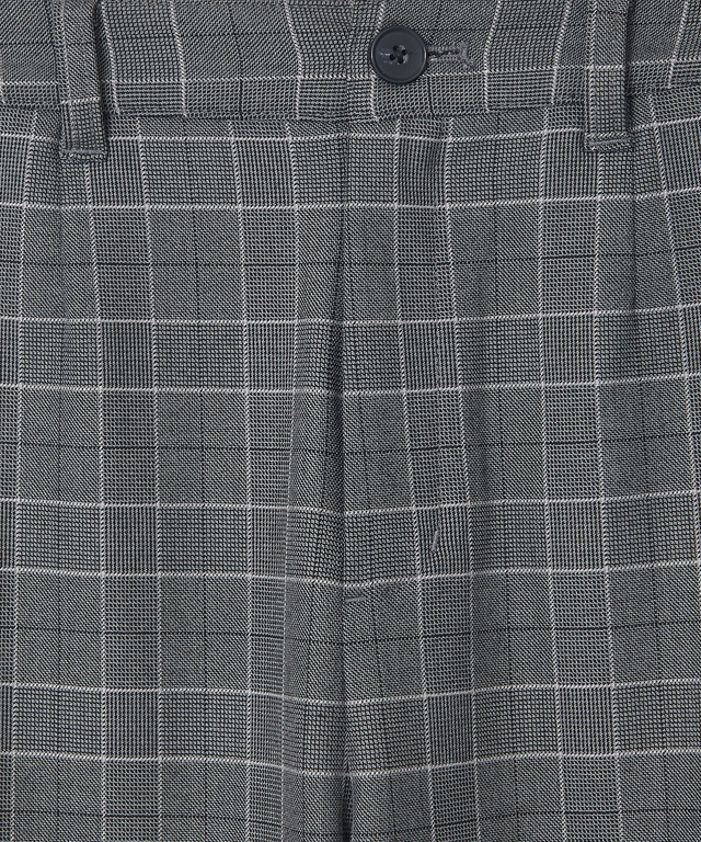 チェック柄 テーパード パンツ