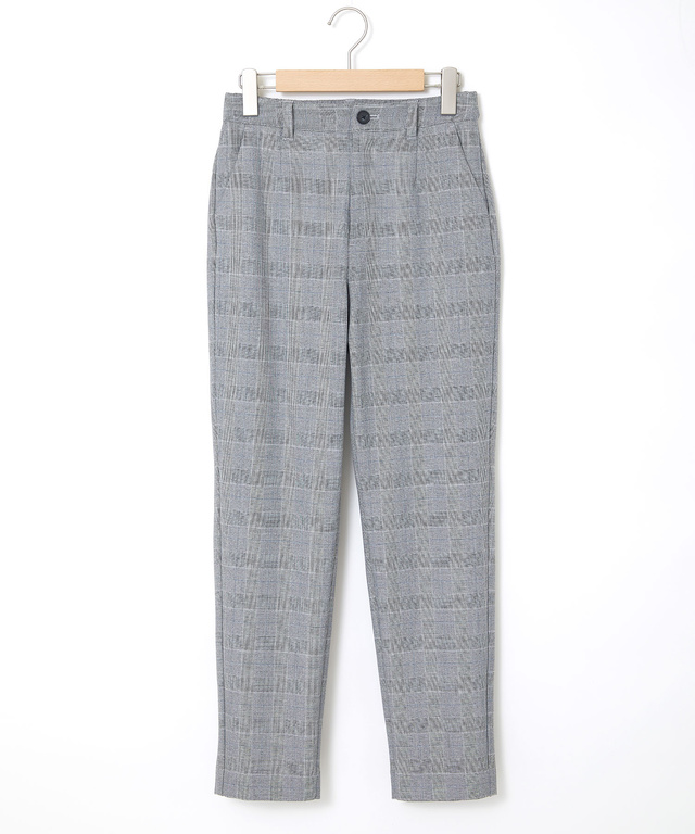 チェック柄 テーパード パンツ