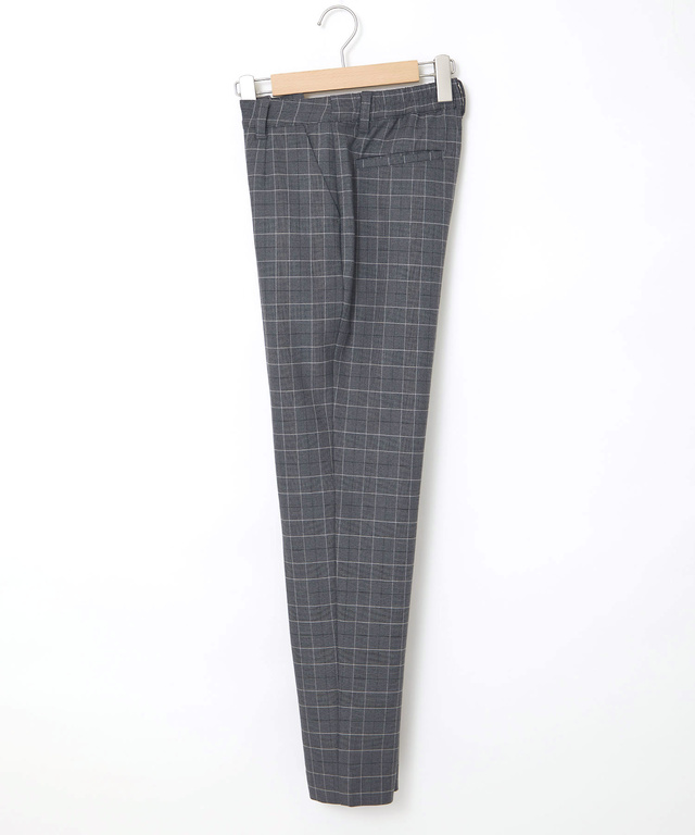 チェック柄 テーパード パンツ
