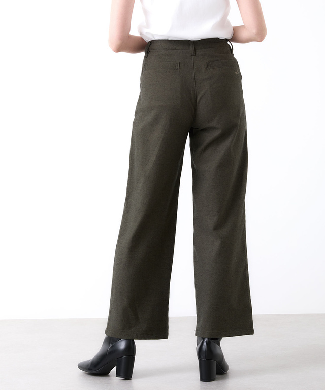 ピケ ストレッチ ワイドパンツ