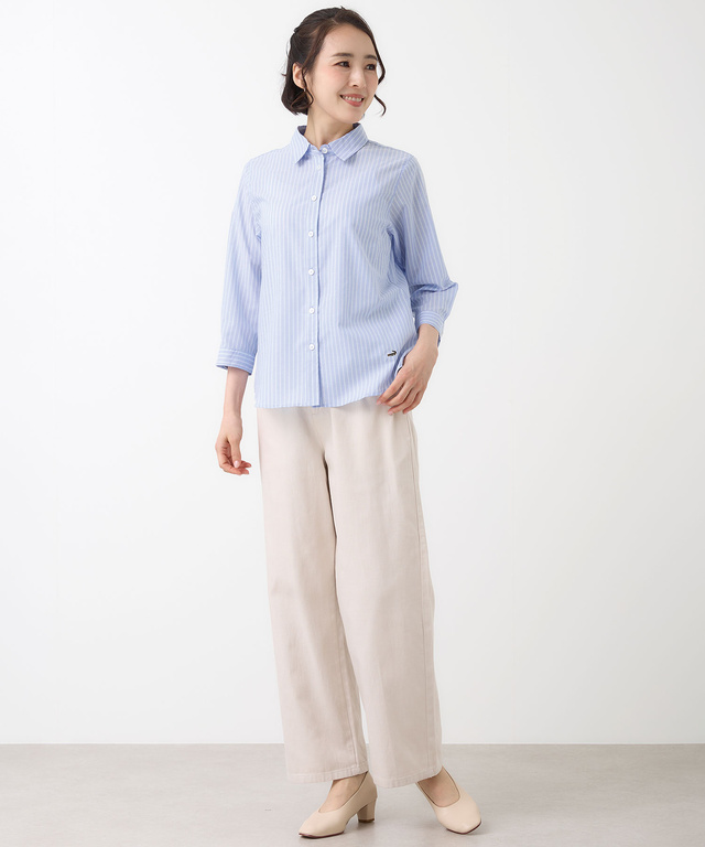 ウエストゴム タック ワイド パンツ