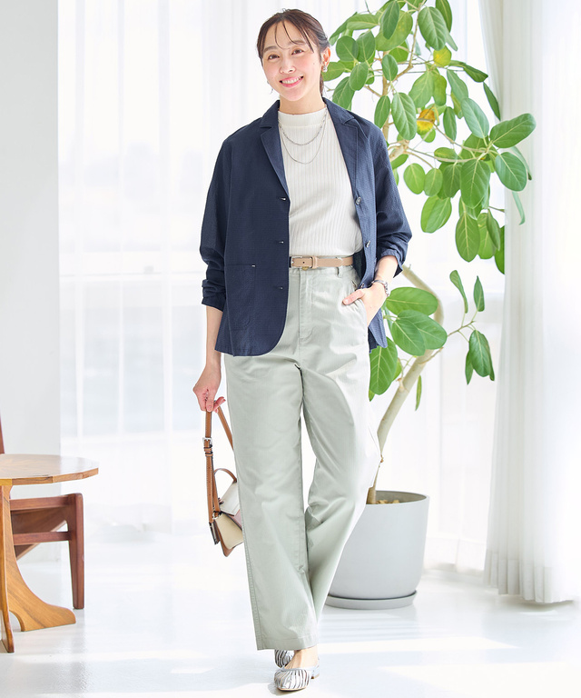 ヘリンボーン ストレート パンツ