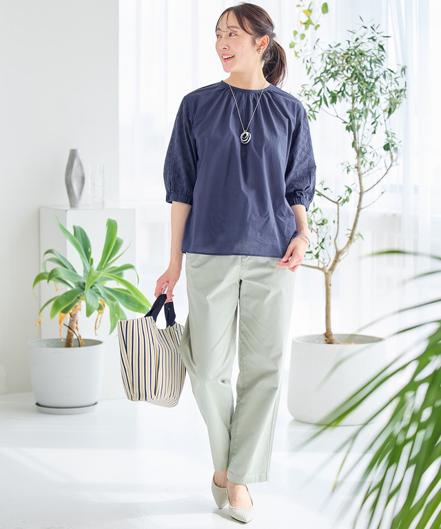 ヘリンボーン ストレート パンツ