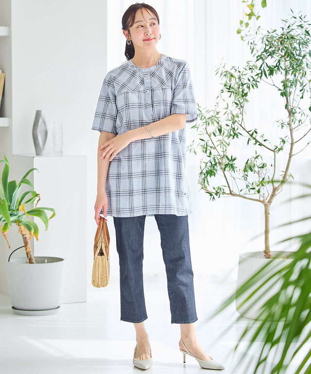 ブリーズデニム 【スリム8分丈】【接触冷感】