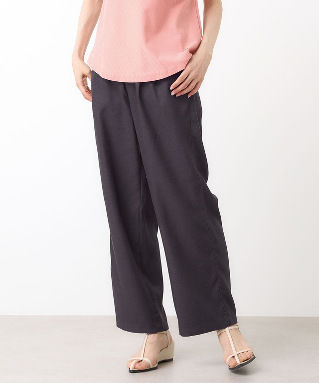 リネンブレンド セミワイド パンツ