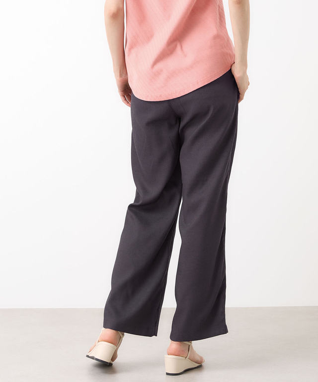 リネンブレンド セミワイド パンツ
