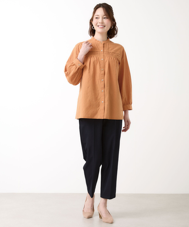 センタープレス テーパード パンツ