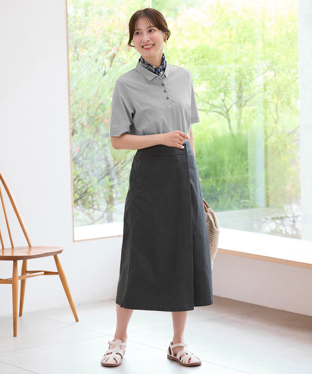 タック入り Aライン スカート