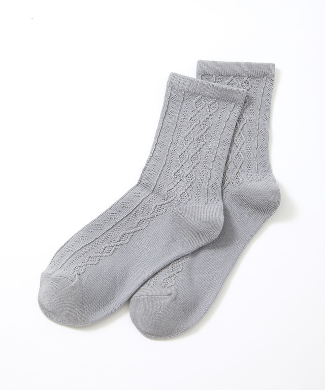 ケーブル柄 ソックス 