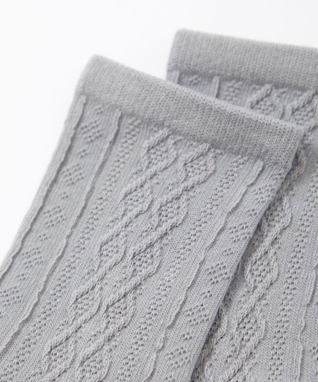 ケーブル柄 ソックス 