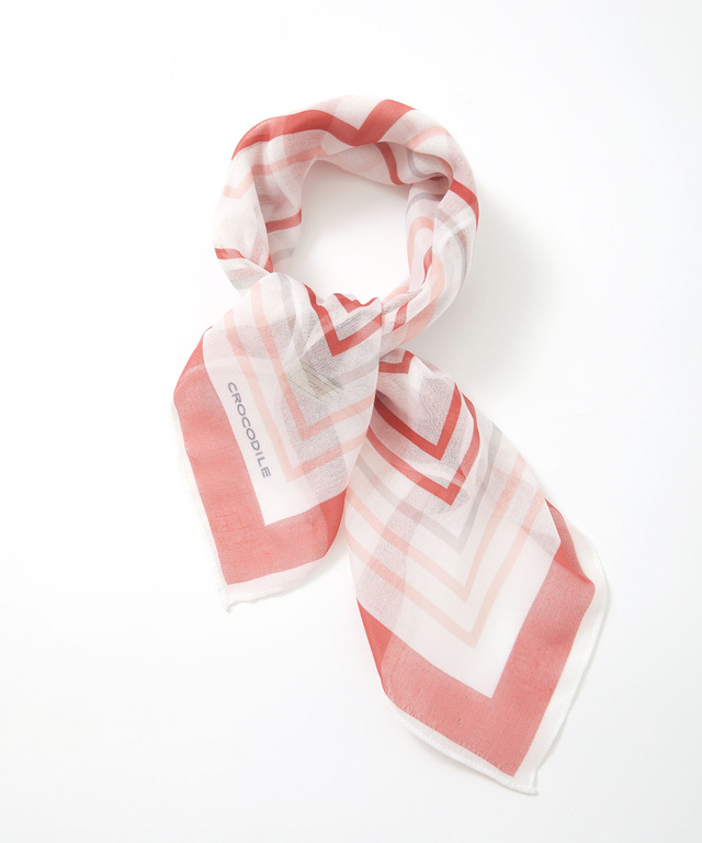 スクエア柄 シアー スカーフ