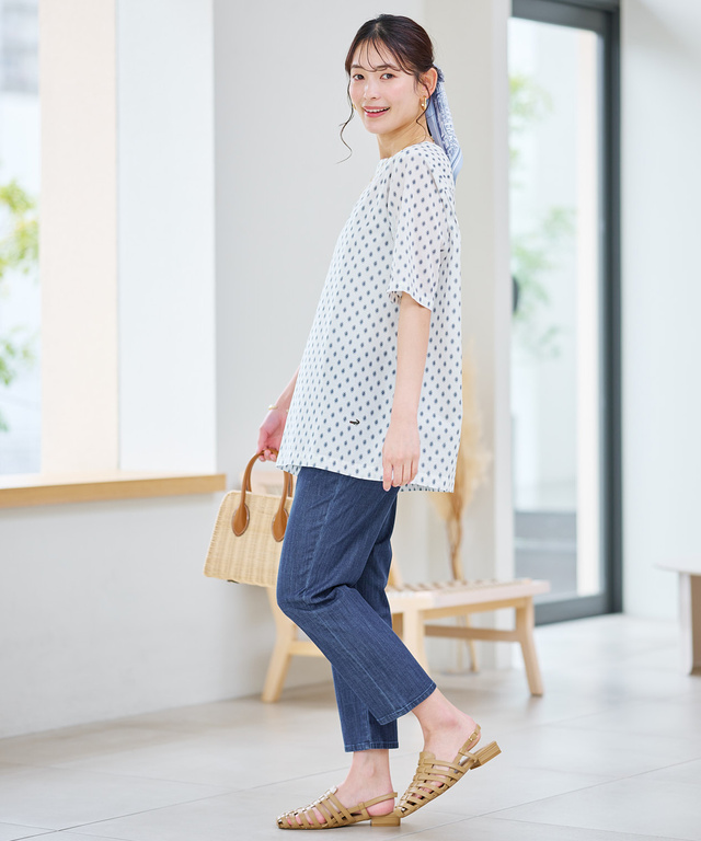 剣先型 プリント スカーフ