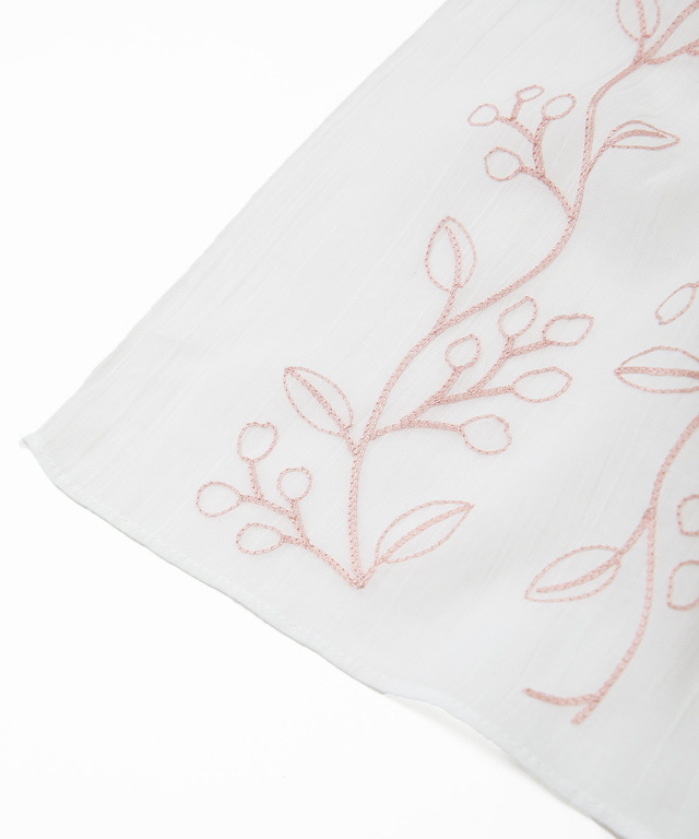 コットン 刺繍 ストール【手洗いOK】