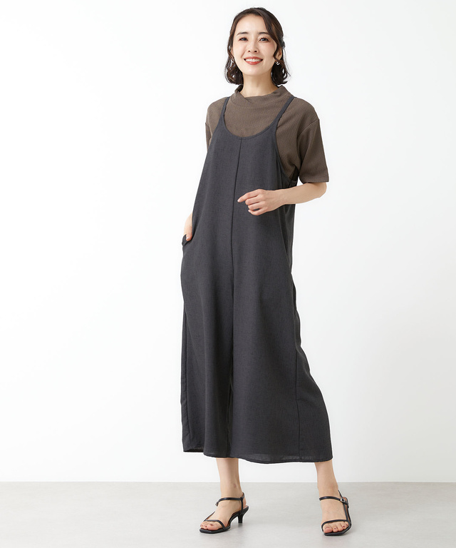 バックリボン デザイン サロペット