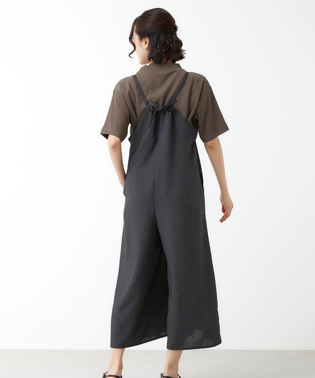 バックリボン デザイン サロペット