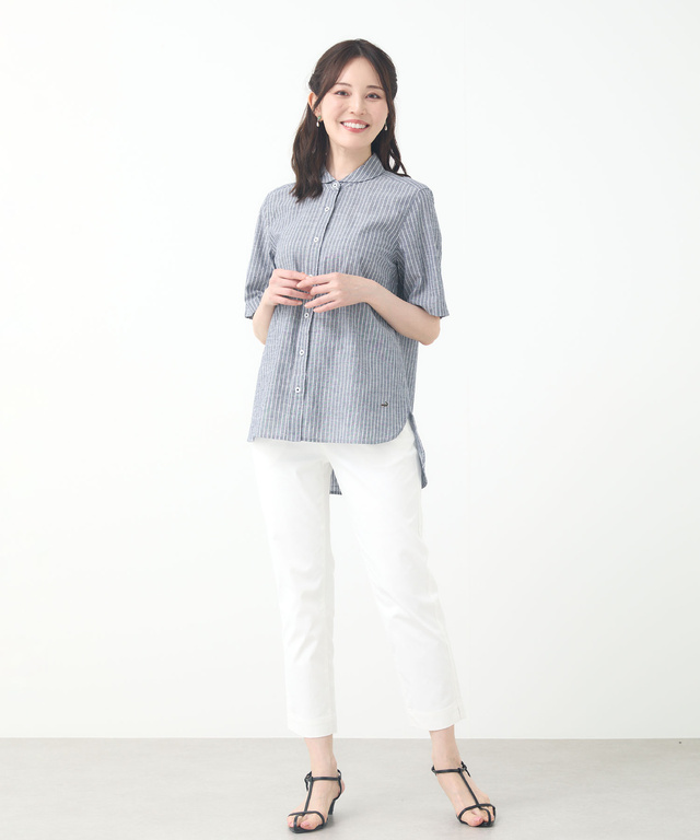 リネンブレンド ストライプ チュニック【一部店舗限定】