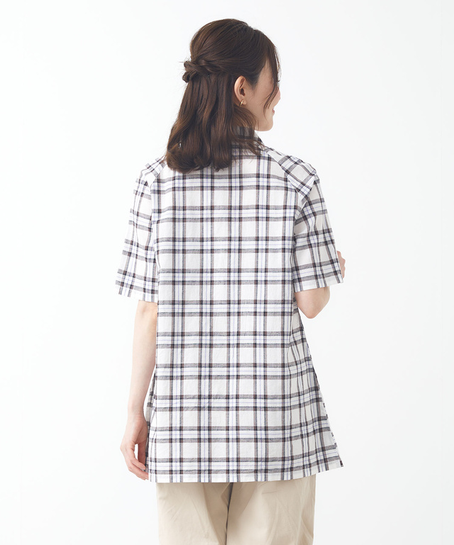 コットンリネン スキッパー チュニック【オンラインショップ限定】