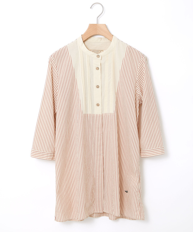 切り替え 七分袖 チュニック