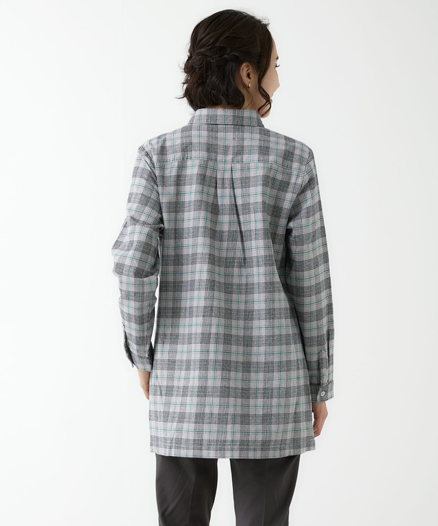 微起毛 チェック柄 チュニック【オンラインショップ限定】