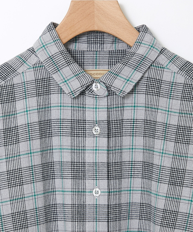 微起毛 チェック柄 チュニック【オンラインショップ限定】