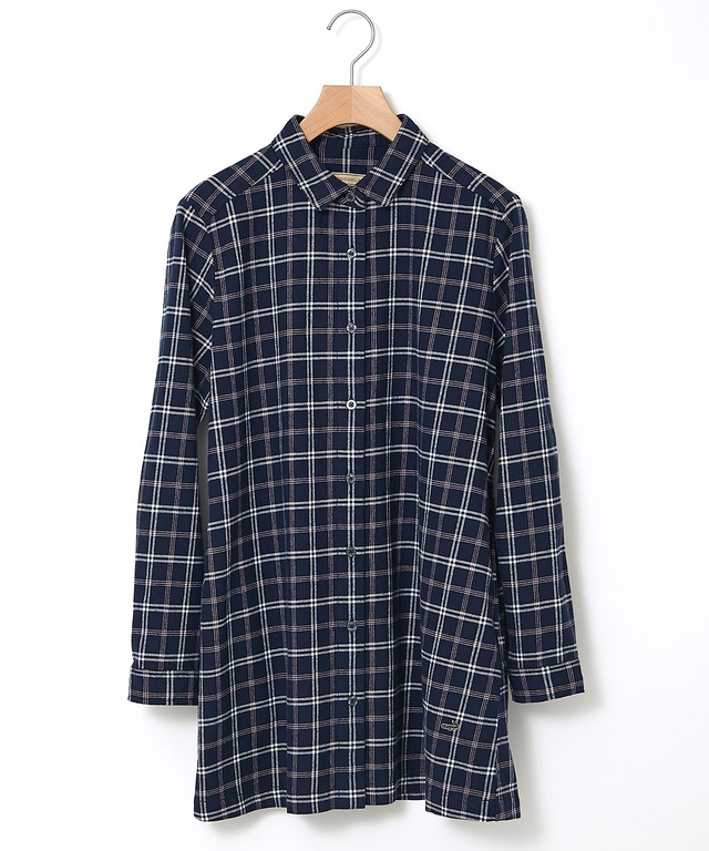 微起毛 チェック柄 チュニック【オンラインショップ限定】