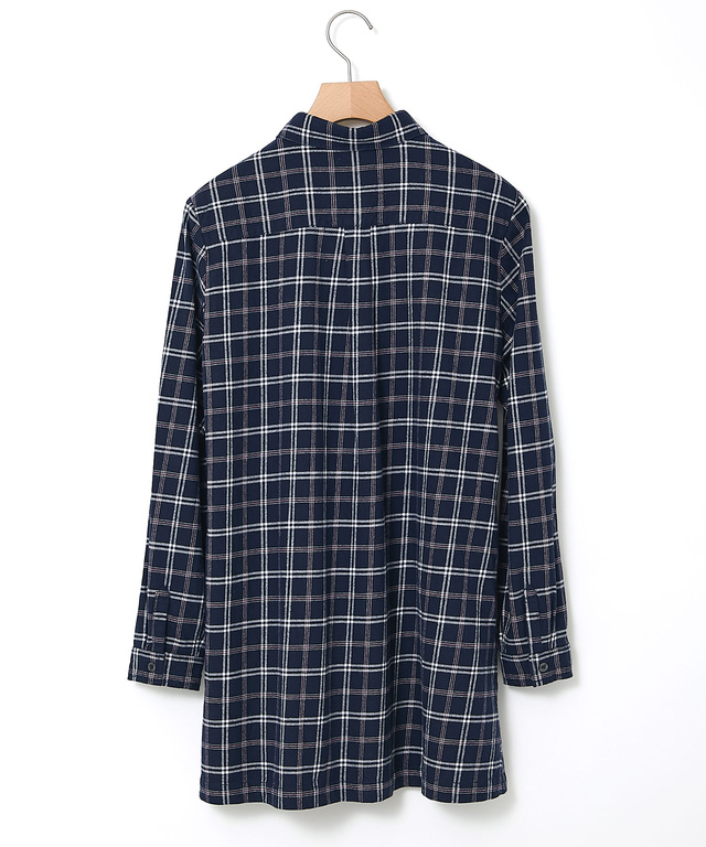 微起毛 チェック柄 チュニック【オンラインショップ限定】