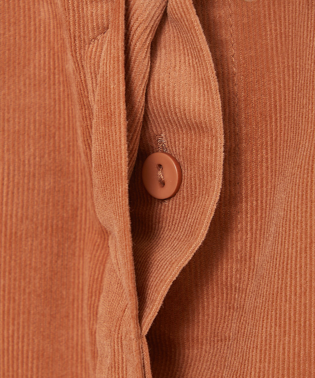  コーデュロイ バンドカラー チュニック