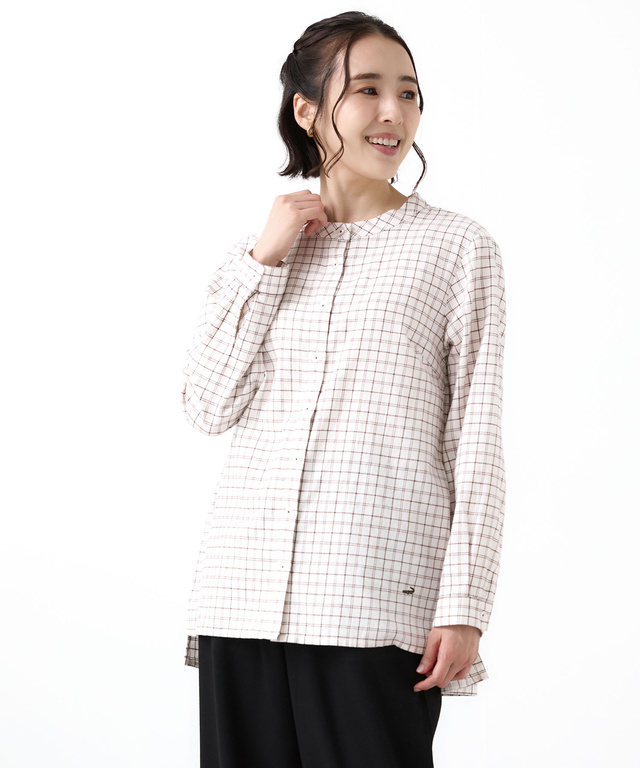 起毛 チェック柄 チュニック