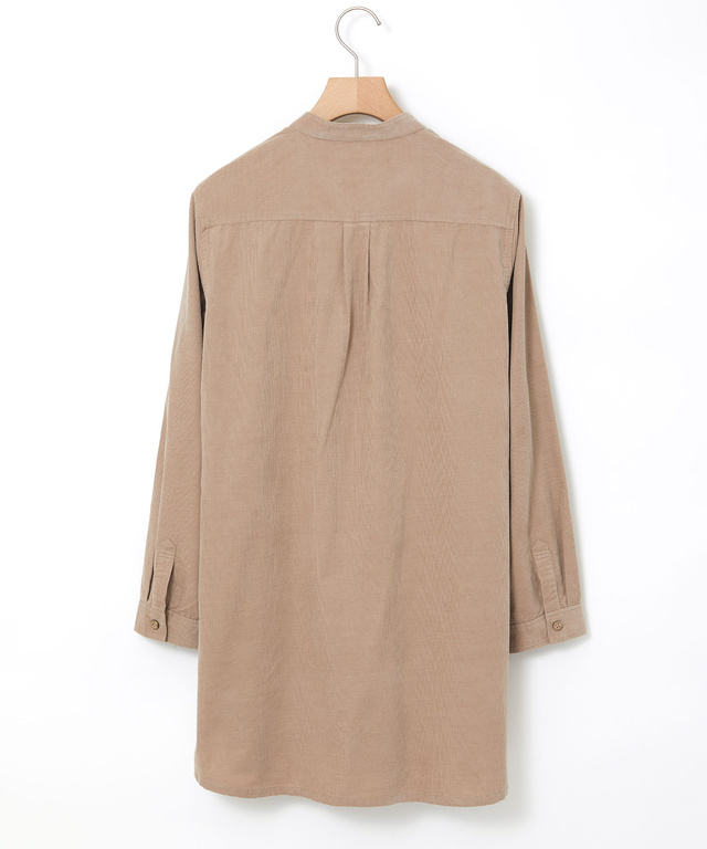 コーデュロイ バンドカラー チュニック【オンラインショップ限定】