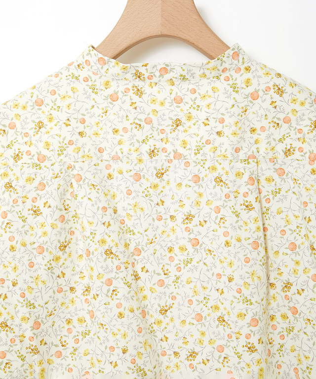 花柄 スタンドカラー チュニック