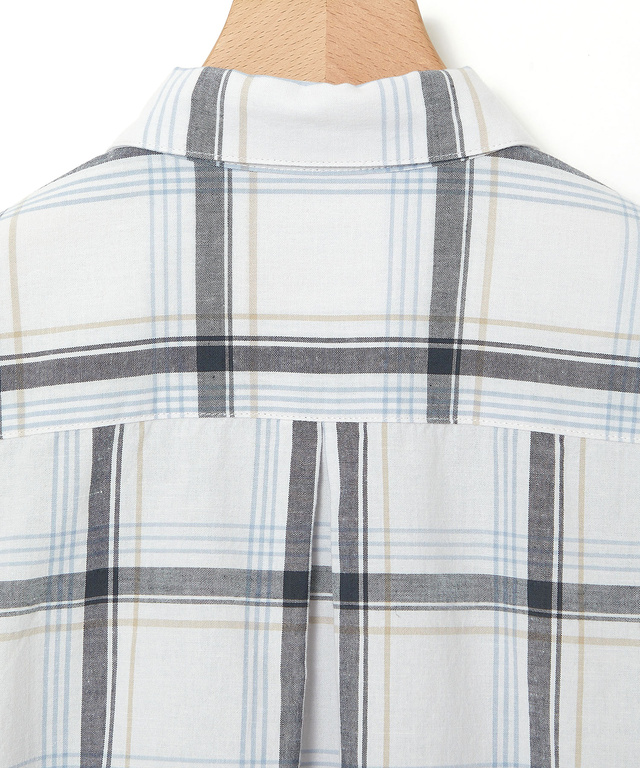 リネンブレンド チェック柄 チュニック