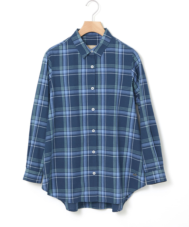 リネンブレンド チェック柄 チュニック