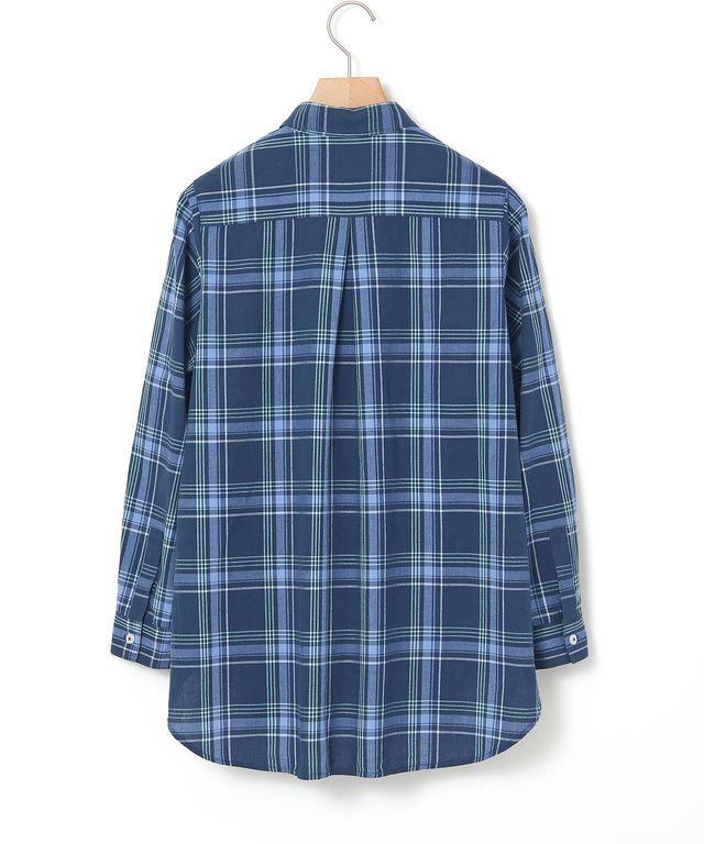 リネンブレンド チェック柄 チュニック