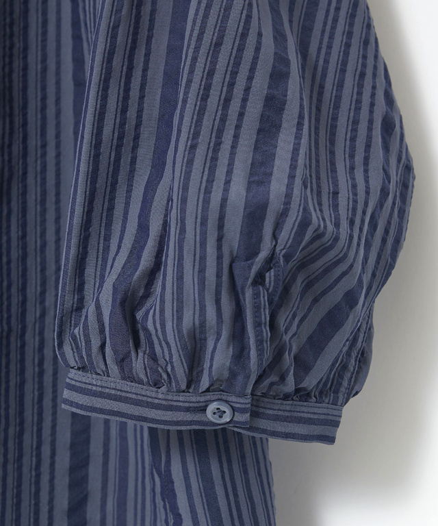 ストライプ ギャザー チュニック