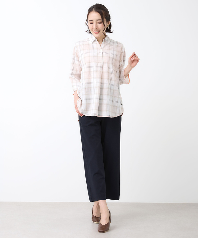 リネンブレンド スキッパー チュニック