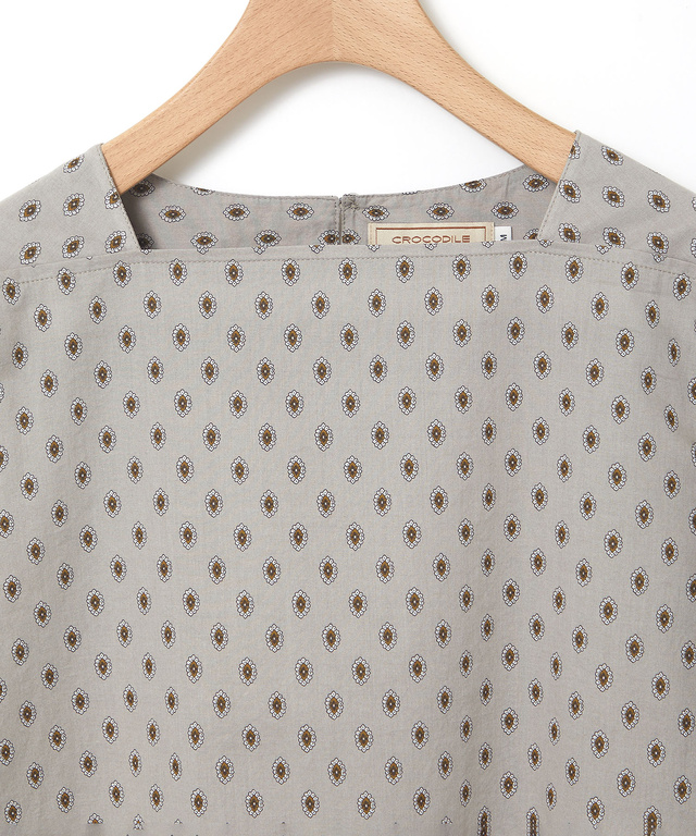 プロヴァンス柄 スクエアネック チュニック【オンラインショップ・一部店舗限定】