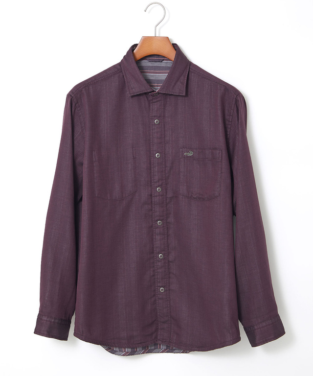 リバーシブル ストライプ柄 シャツ