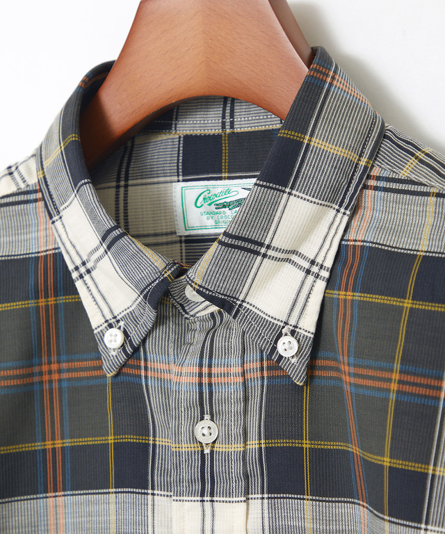 ピケ素材 チェック柄 シャツ