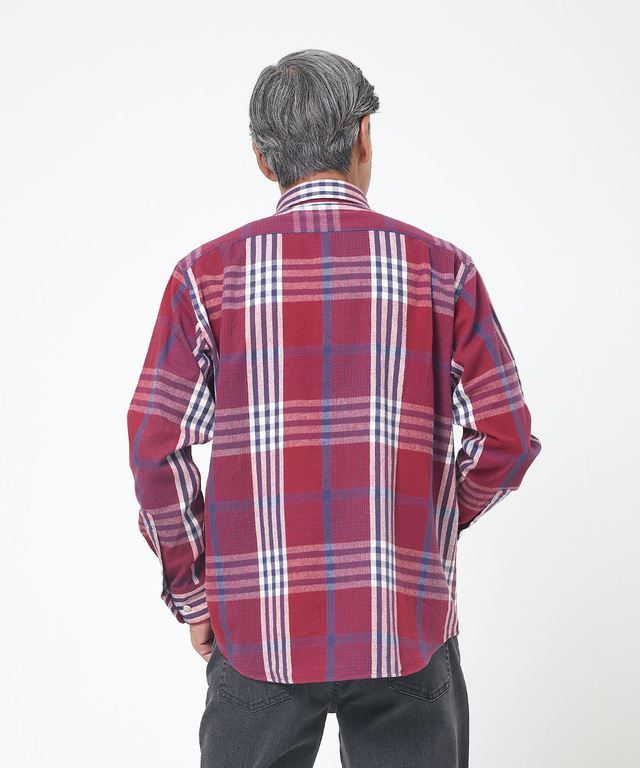 シャギー加工 タータン柄 シャツ