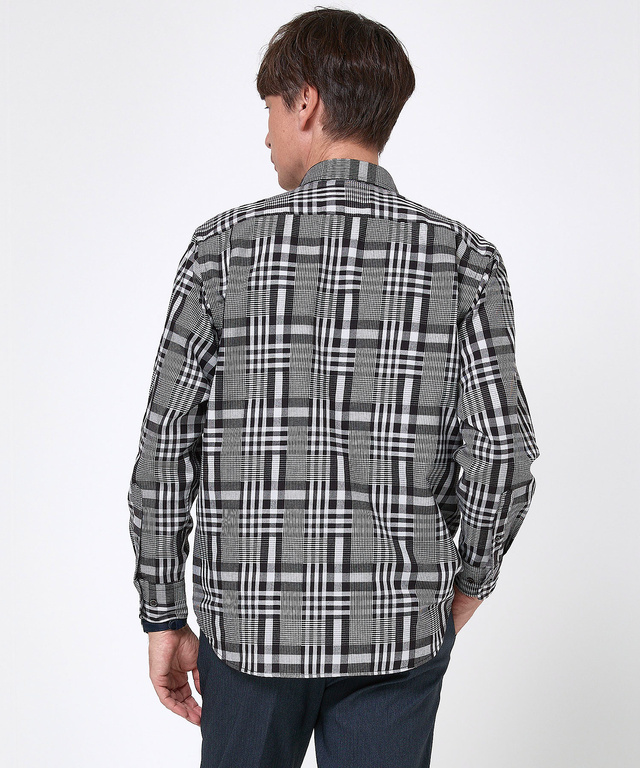 サーモ素材 チェック柄 シャツ