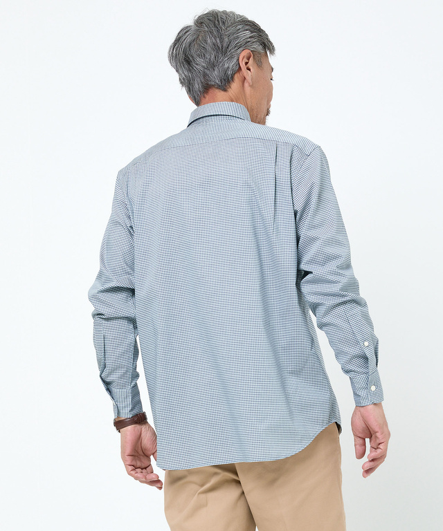 ノンアイロン ギンガムチェック ボタンダウンシャツ【シワになりにくい】