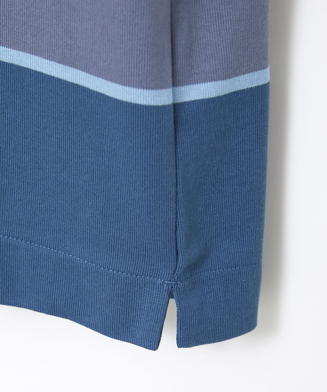 パネルボーダー柄 ポロシャツ