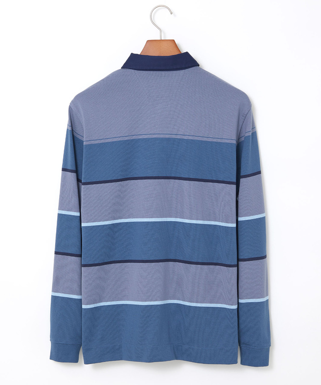 パネルボーダー柄 ポロシャツ