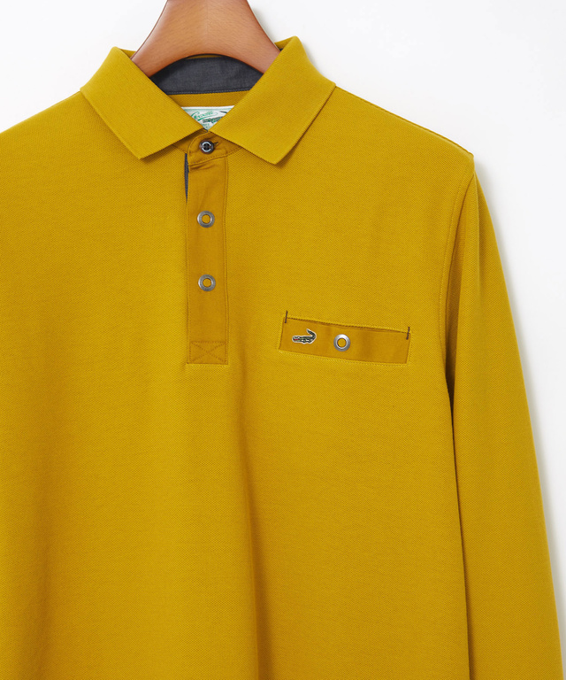 ハニカム襟 スナップボタン ポロシャツ