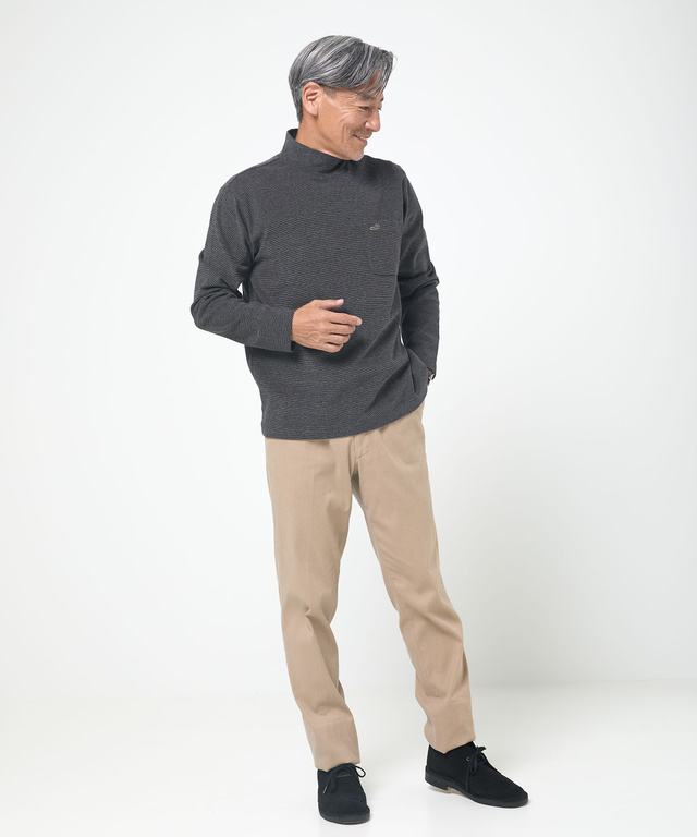 ハイネック リブ カットソー