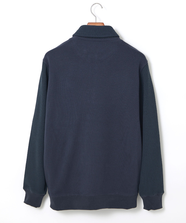 鹿の子 リブ 切り替え トレーナー【日本製生地】