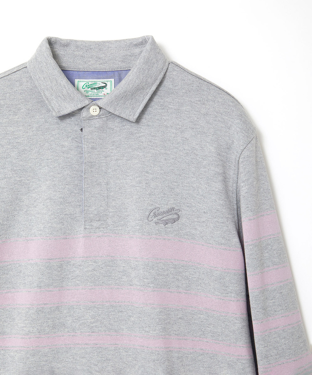 パネルボーダー ジップ ポロシャツ