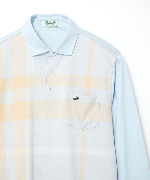 シルケット パネルチェック ポロシャツ